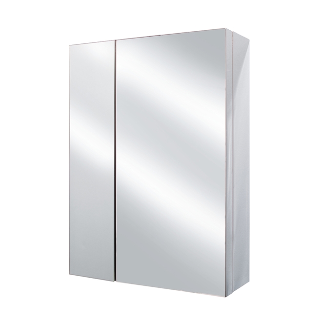 Vellamo Stainless Steel Double Door Mirrored Cabinet