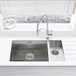 Vellamo Edge 1.5 Bowl Undermount Brushed Stainless Steel Kitchen Sink & Waste with Left Hand Main Bowl - 740 x 430mm