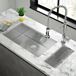 Vellamo Edge 0.5 Bowl Inset/Undermount Stainless Steel Kitchen Sink & Waste Kit - 210 x 430mm