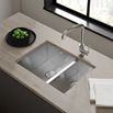 Vellamo Edge 1.5 Bowl Undermount Stainless Steel Kitchen Sink & Waste Kit with Left Hand Main Bowl - 580 x 430mm