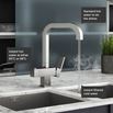 Vellamo Fire 3-in-1 Instant Filtered Hot and Filtered Cold Brushed Steel Boiling Water Tap with Filter & WRAS Approved Boiler Tank