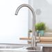 Vellamo Hero Twin Lever Mono Kitchen Mixer Tap with Complete Filter Kit - Brushed Stainless Steel