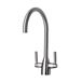 Vellamo Hero Twin Lever Mono Kitchen Mixer Tap with Complete Filter Kit - Brushed Nickel