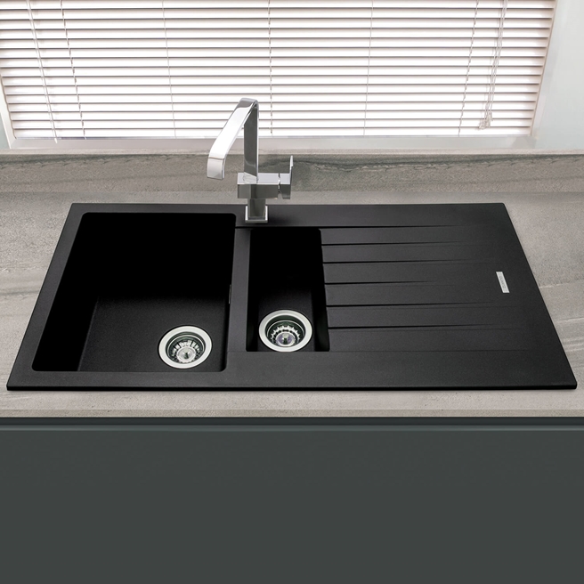 Vellamo Horizon 1.5 Bowl Granite Composite Kitchen Sink & Waste - 1000 x 500mm