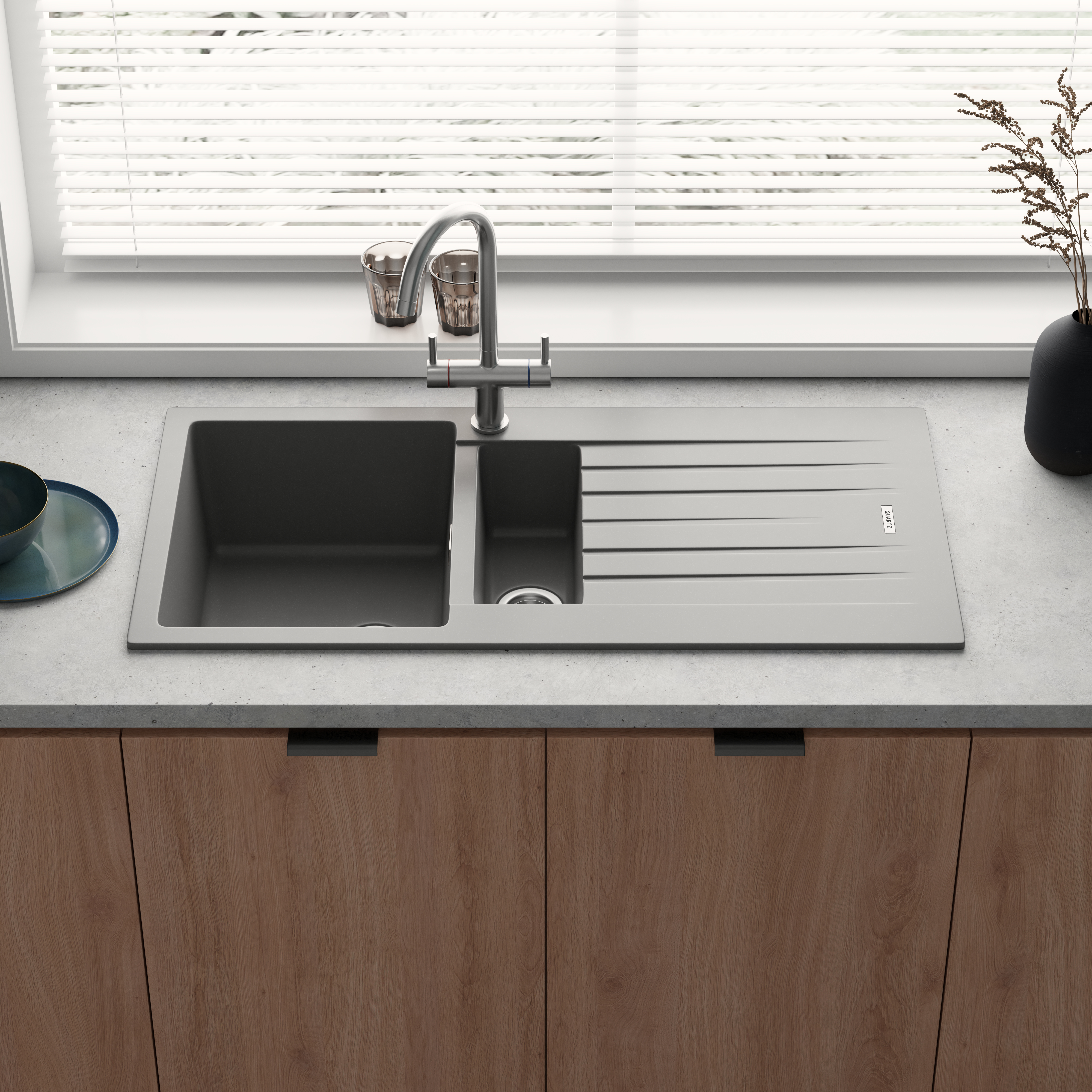 Vellamo Horizon 1.5 Bowl Granite Composite Kitchen Sink & Waste 1000