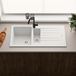 Vellamo Horizon 1.5 Bowl White Granite Composite Kitchen Sink & Waste - 1000 x 500mm