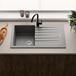 Vellamo Horizon Compact 1 Bowl Graphite Grey Granite Composite Kitchen Sink & Waste - 860 x 500mm
