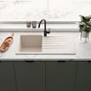 Vellamo Horizon Compact 1 Bowl Stone Granite Composite Kitchen Sink & Waste - 860 x 500mm