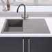 Vellamo Horizon Compact 1 Bowl Graphite Grey Granite Composite Sink & Waste Kit with Reversible Drainer - 860 x 500mm