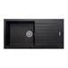 Vellamo Horizon Large 1 Bowl Black Granite Composite Sink & Waste Kit with Reversible Drainer - 1000 x 500mm