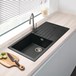 Vellamo Horizon Large 1 Bowl Granite Composite Sink & Waste Kit with Reversible Drainer - 1000 x 500mm