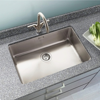 Vellamo Horizon Undermount Extra Large Single Bowl Stainless Steel Kitchen Sink & Waste Kit - 700mm x 450mm