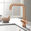 Vellamo Kaffe 3-in-1 Instant Hot Water Tap with Boiler Unit & Filter - Brushed Copper