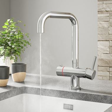 Vellamo Kaffe 3-in-1 Instant Hot Water Tap with Boiler Unit & Filter - Polished Chrome