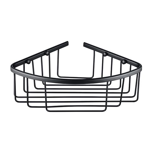 Vellamo Twist Matt Black Corner Shower Basket