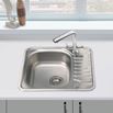 Vellamo Minima Ultra Compact 1 Bowl Satin Stainless Steel Kitchen Sink & Waste - 580 x 488mm