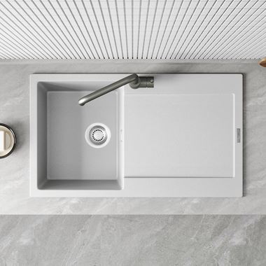 Vellamo Rocca Compact 1 Bowl Granite Composite Inset Kitchen Sink & Waste - 860 x 500mm