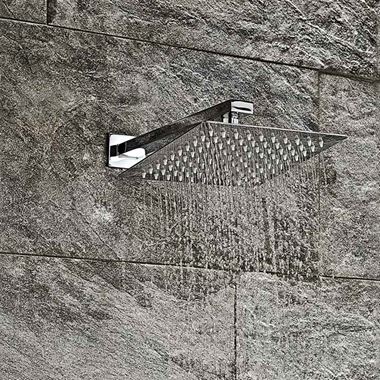 Vellamo Ultra Thin Square 400mm Shower Head & Wall Mounted Arm