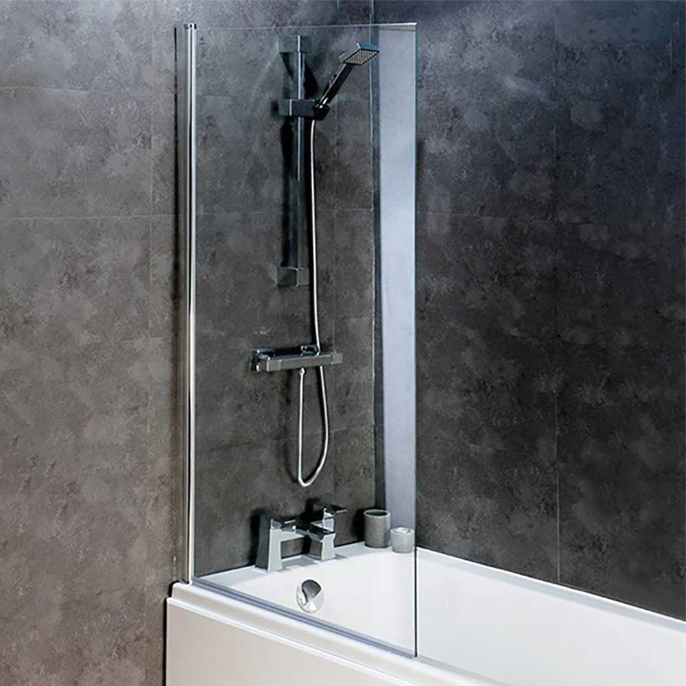 Vellamo Square Corner 6mm Glass Bath Screen | Tap Warehouse