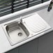 Vellamo Sunrise Compact 1 Bowl Satin Stainless Steel Kitchen Sink & Waste with Reversible Drainer - 800 x 508mm
