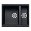 Vellamo Terra 1.5 Bowl Black Granite Composite Inset/Undermount Kitchen Sink & Waste Kit - 555 x 460mm