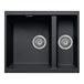 Vellamo Terra 1.5 Bowl Black Granite Composite Inset/Undermount Kitchen Sink & Waste Kit - 555 x 460mm