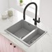 Vellamo Terra 1.5 Bowl Granite Composite Inset/Undermount Kitchen Sink & Waste Kit - 555 x 460mm