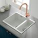 Vellamo Terra 1.5 Bowl White Granite Composite Inset/Undermount Kitchen Sink & Waste Kit - 555 x 460mm