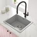 Vellamo Terra 1 Bowl Graphite Grey Granite Composite Inset / Undermount Kitchen Sink & Waste - 533 x 457mm