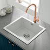 Vellamo Terra 1 Bowl White Granite Composite Inset/Undermount Kitchen Sink & Waste Kit - 533 x 457mm