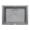 Vellamo Terra Large 1 Bowl Graphite Grey Granite Composite Inset/Undermount Kitchen Sink & Waste Kit - 610 x 460mm