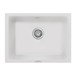 Vellamo Terra Large 1 Bowl White Granite Composite Inset/Undermount Kitchen Sink & Waste Kit - 610 x 460mm