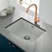 Vellamo Terra Large 1 Bowl White Granite Composite Inset/Undermount Kitchen Sink & Waste Kit - 610 x 460mm