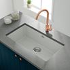 Vellamo Terra Extra Large 1 Bowl White Granite Composite Undermount Kitchen Sink & Waste Kit - 774 x 434mm