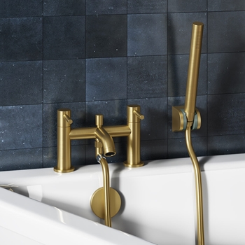 Harbour Clarity Brushed Brass Bath Shower Mixer & Shower Kit
