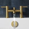 Vellamo Twist Brushed Brass Deck Mounted Bath Filler