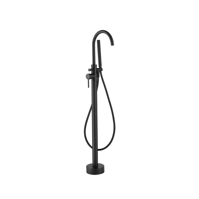 Vellamo Twist Matt Black Floorstanding Bath Shower Mixer & Shower Kit
