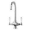 Rangemaster Classic Belfast 1 Bowl White Fireclay Ceramic Sink & Waste and Butler & Rose Victoria Traditional Mono Kitchen Mixer Tap