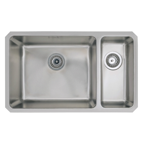 Vellamo Horizon Undermount 1.5 Bowl Stainless Steel Kitchen Sink & Waste Kit with Left Hand Main Bowl - 740mm x 450mm
