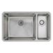 Vellamo Horizon Undermount 1.5 Bowl Stainless Steel Kitchen Sink & Waste Kit With Left Hand Main Bowl - 740mm x 450mm