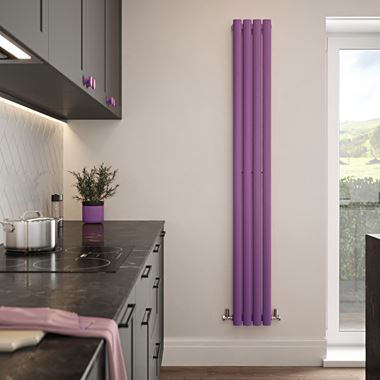 The Tap Factory Vibrance Single Panel Vertical Radiator 1800 x 236mm - Mulberry