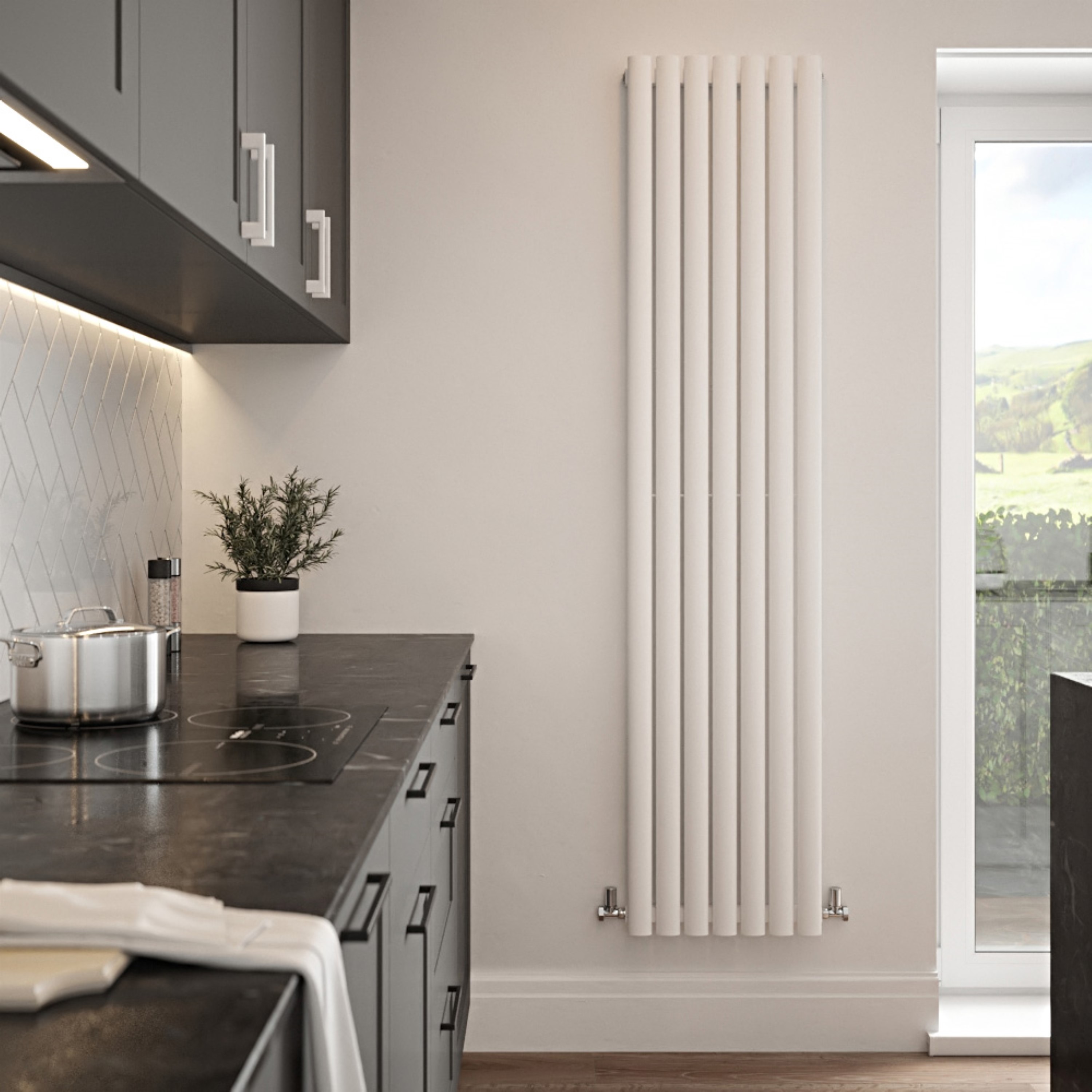 The Tap Factory Vibrance Single Panel Vertical Radiator 1800 x 413mm - White