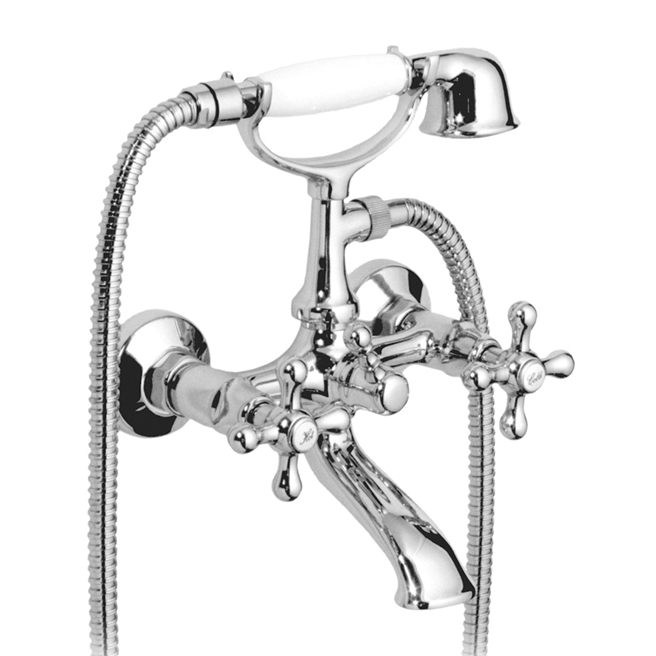 Vado Victoriana Wall Mounted Bath Shower Mixer with Shower Kit