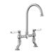 Blanco Vicus Twin Lever Traditional Kitchen Bridge Mixer Tap - Pewter