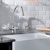 Blanco Vicus Twin Lever WRAS Approved Traditional Mono Kitchen Mixer Tap - Chrome
