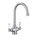 Blanco Vicus Twin Lever WRAS Approved Traditional Mono Kitchen Mixer Tap - Pewter