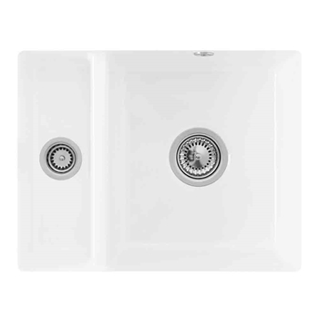 Villeroy & Boch Subway 60XU Alpine White Ceramic 1.5 Bowl Undermount Kitchen Sink with Right Hand Main Bowl - 545 x 440mm