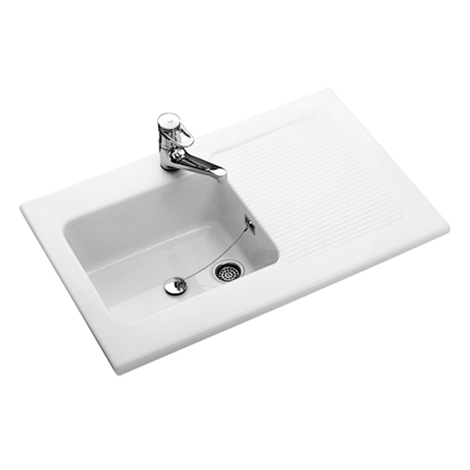 Villeroy & Boch Mogador White Ceramic Single Bowl Sink with Reversible Drainer - 1000 x 600mm