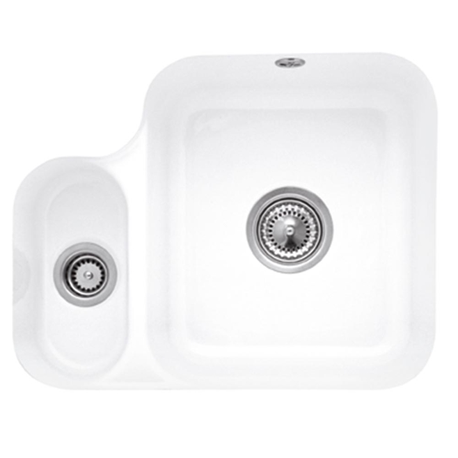 Villeroy & Boch Cisterna White Ceramic Left-Handed 1.5 Bowl Undermount Sink - 545mm x 440mm