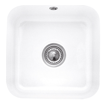 Villeroy & Boch Cisterna 50 White Ceramic Single Bowl Undermount Kitchen Sink - 445 x 445mm